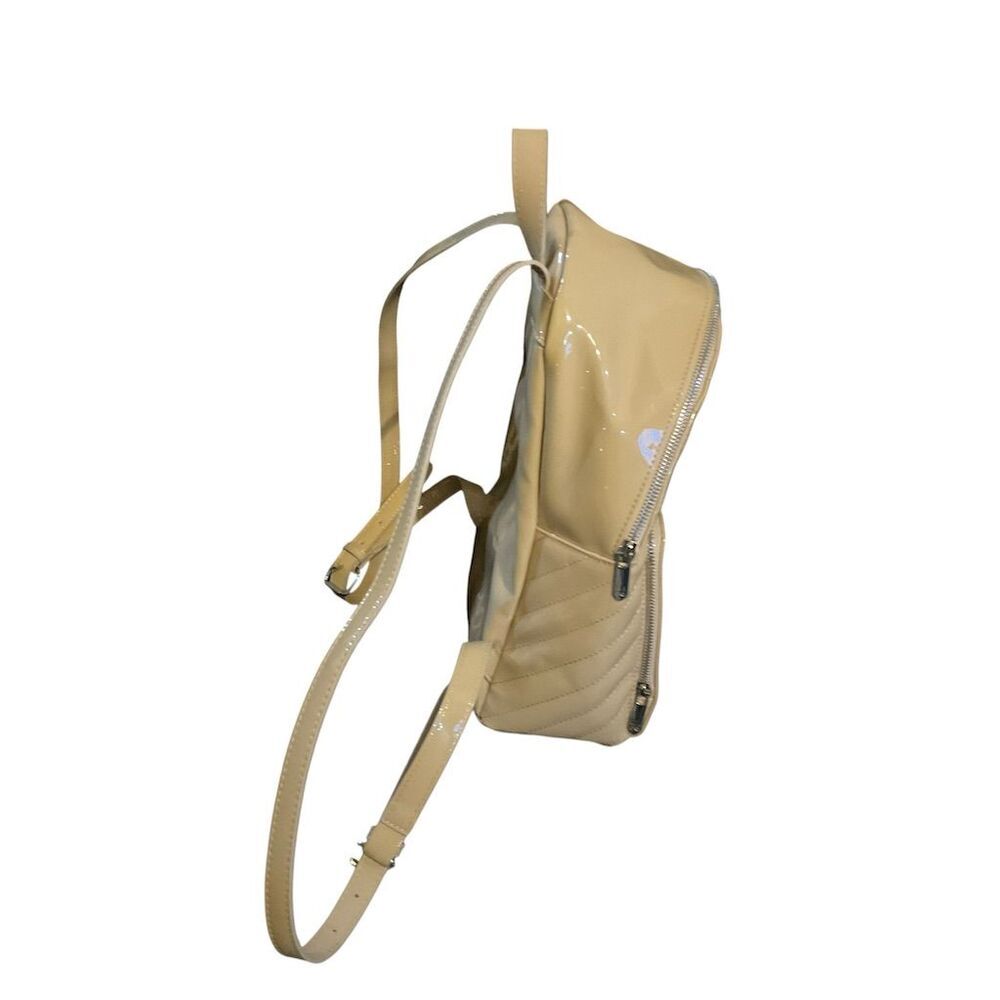 Sam Edelman Taja Ivory/Peach Quilted Faux Patent Leather Fashion Backpack NWOT! - Picture 6 of 10